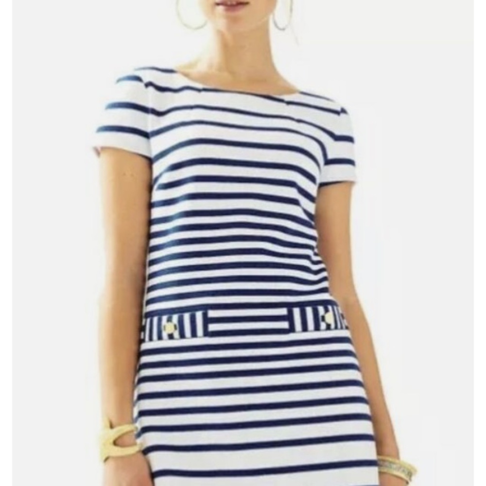 Lilly Pulitzer Layton Blue/White Striped Shift Dress